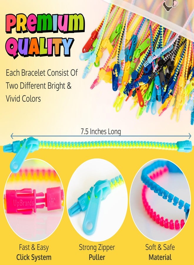 UpBrands Quiet Fidget Toys Party Favors for Kids, Friendship Zipper Bracelet 7 1/2” Sensory Bulk Set, Kit for Valentines, Birthday Goodie Bags, Easter Egg & Pinata Fillers, Student Incentive (36 Pack) - Image 5
